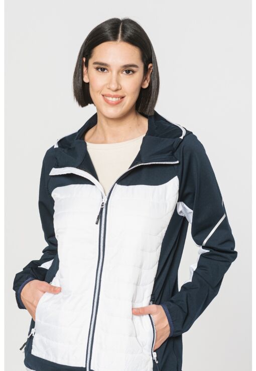 Jacheta cu gluga si model colorblock pentru ski Hybrid