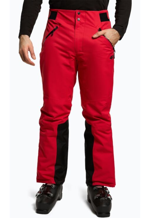 Pantaloni de ski barbati -  Poliester - Rosu/Negru