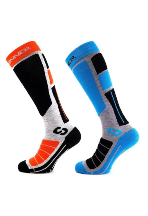 Sosete ski si snowboard Pro Socks II - Portocaliu/Albastru - Unisex